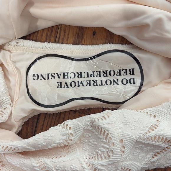 Andie Bikini Set Cabarete Top Super High Waisted Bottom Gardenia Lace size Small - Picture 4 of 10